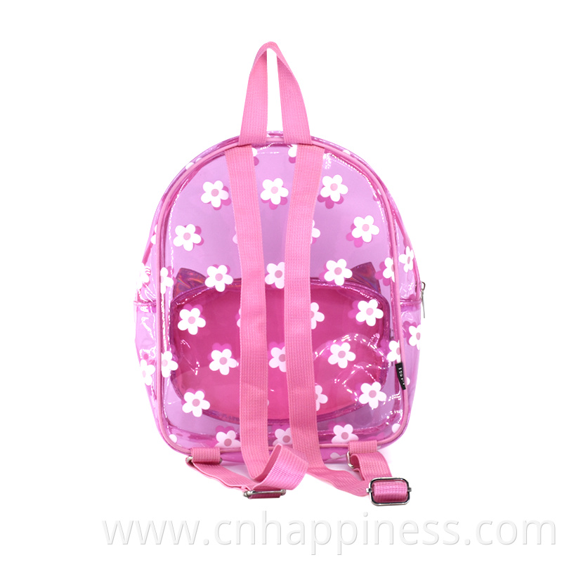 HSI Cool and Cute Cats Transparent Pink Allover Print Girls School Fashionable Bag Backpack Rucksack With Liquid Sequin Effect